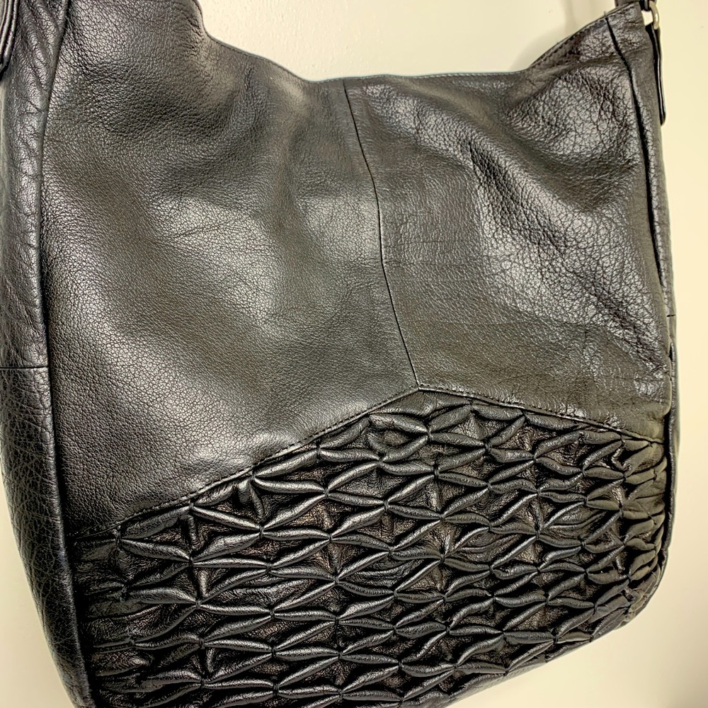 Day and Mood Isa Hobo Purse Black Leather Shoulder Strap Anthropologie - Picture 3 of 12